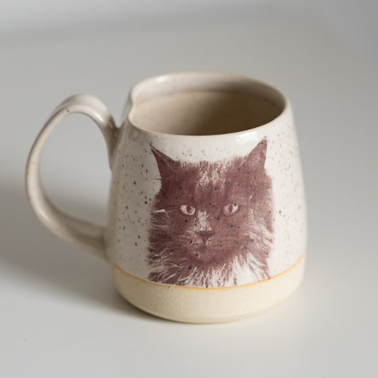 Kitty Face Pottery Mug