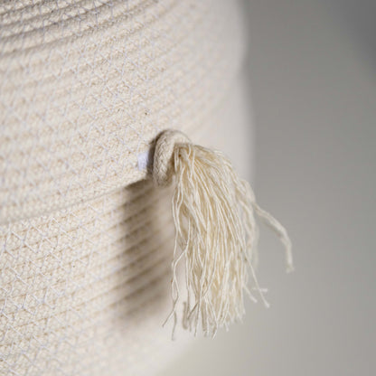 Natural Cotton Rope Basket with Tassel