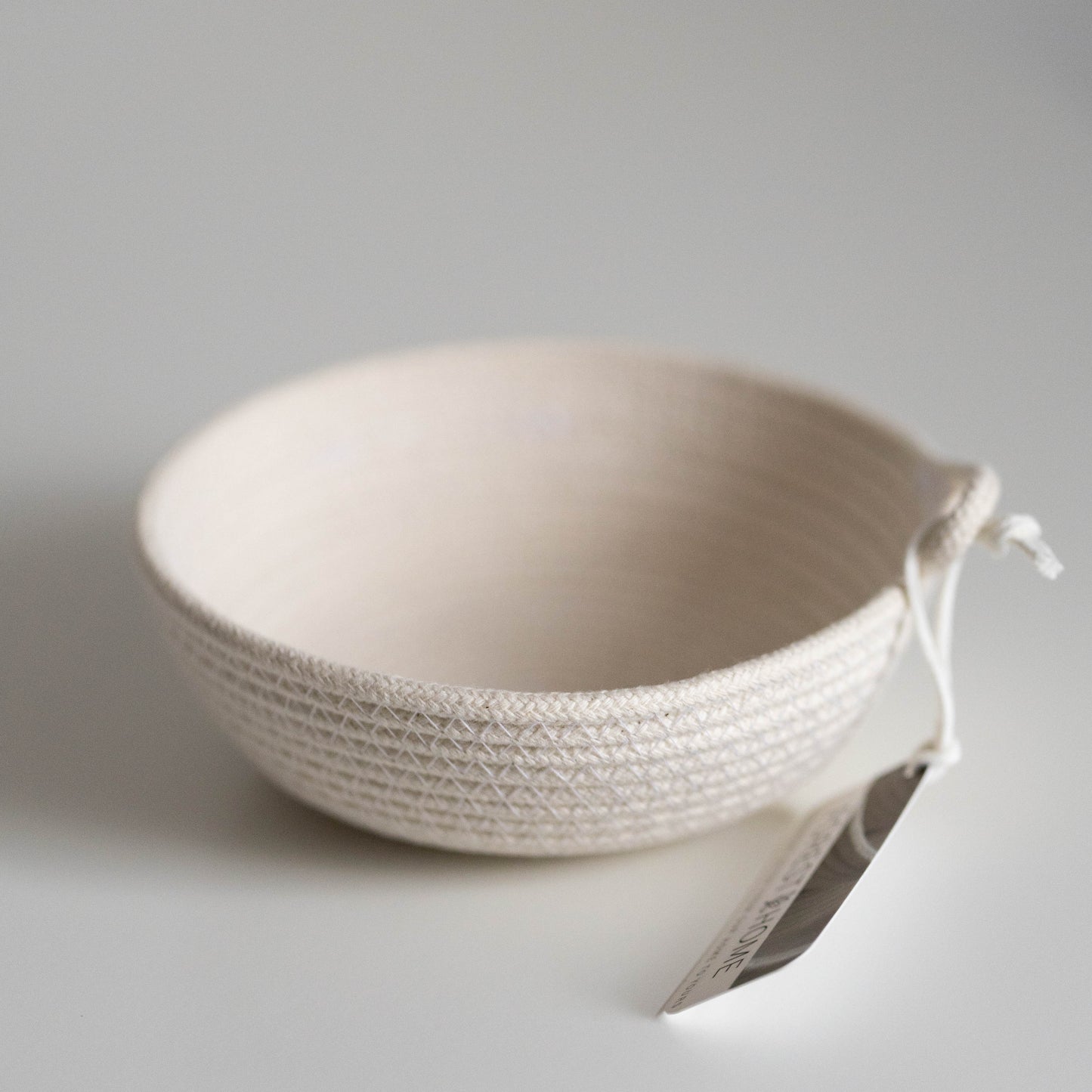 Trinket Bowl, White Cotton Rope