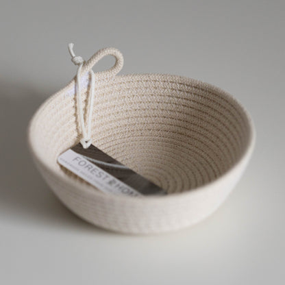 Trinket Bowl, White Cotton Rope