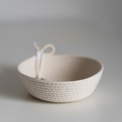 Trinket Bowl, White Cotton Rope