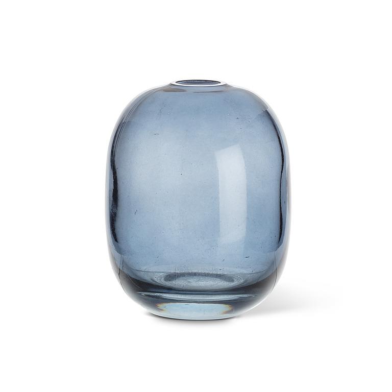 Blue Oval Barrel Vase