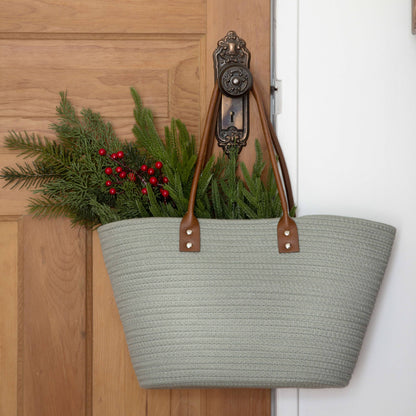 Chic Green Cotton Market Bag