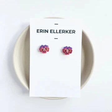 Pansey Flower Stud Earring by Erin Ellerker