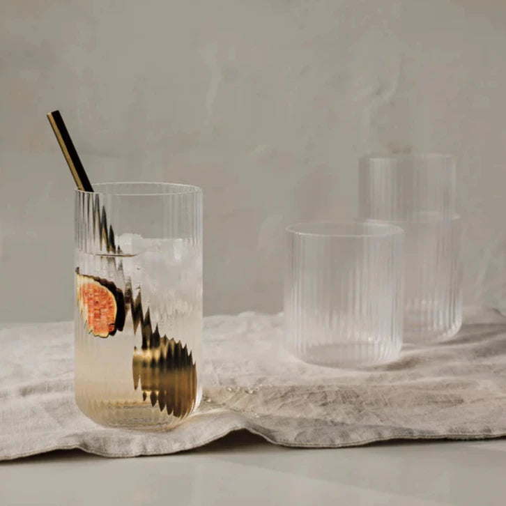 Clear Fluted Tumblers