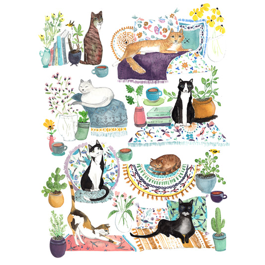 Cozy Cats—Greeting Card