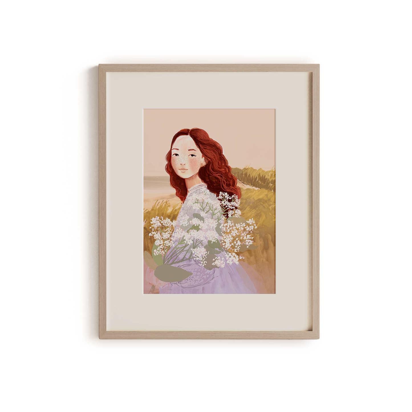 Girl with Flowers—Art Print