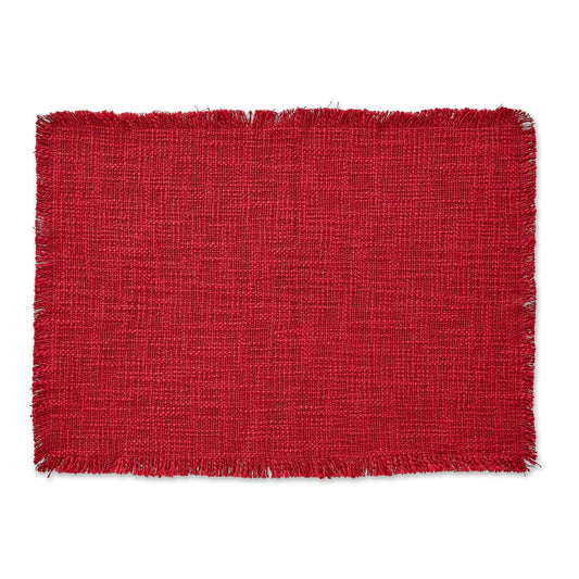 Basket Fringe Placemat in Cranberry