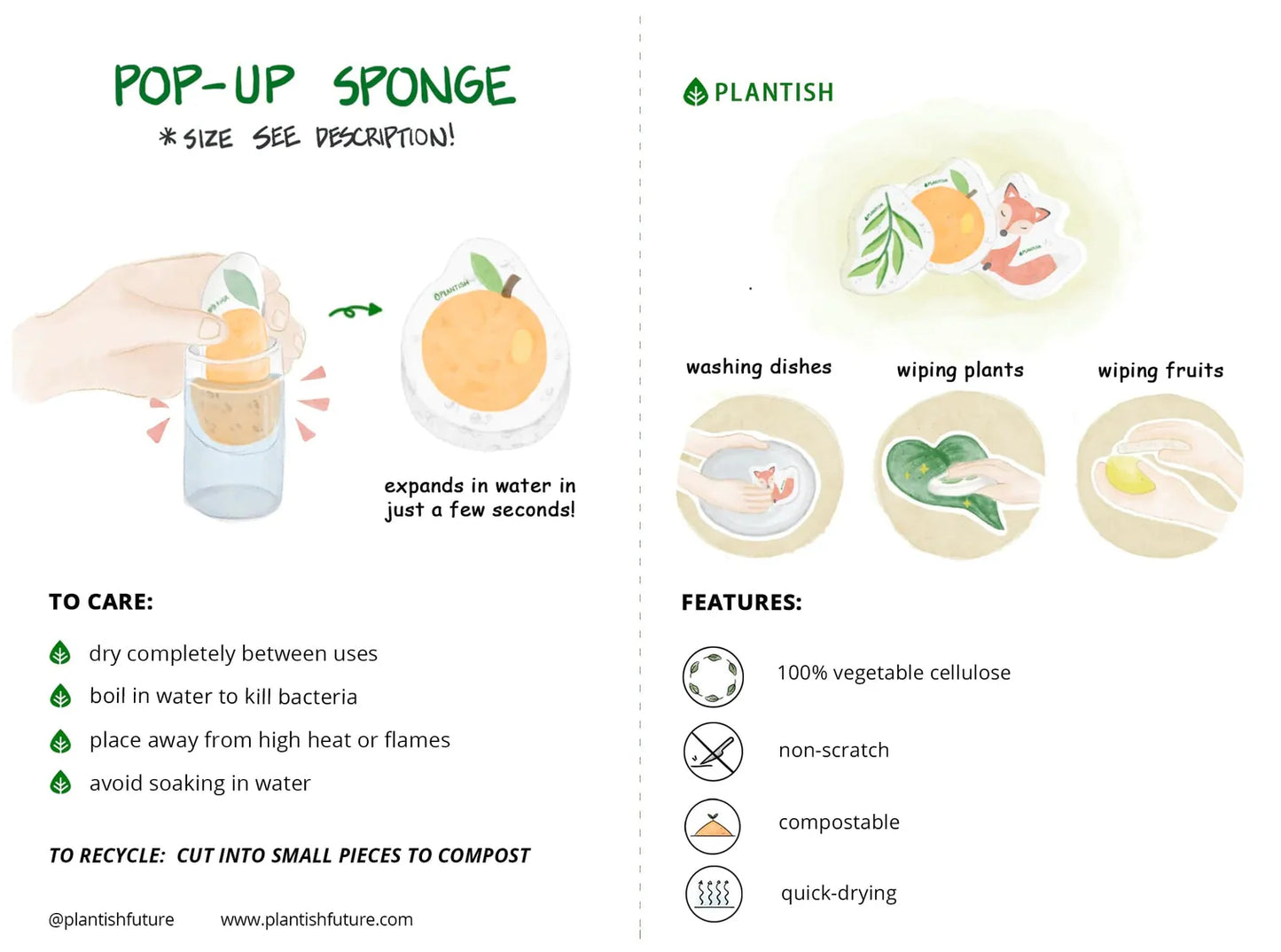 Plantish Pop Up Sponges