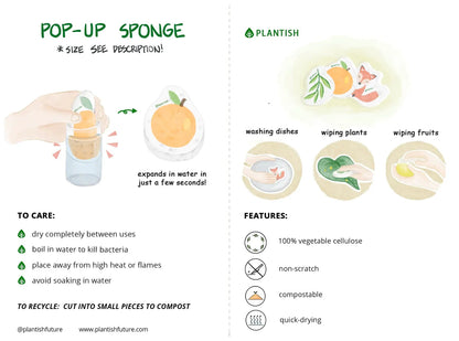 Plantish Pop Up Sponges