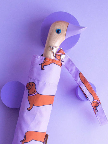 Dachshund Lilac Eco-friendly Compact Duck Umbrella