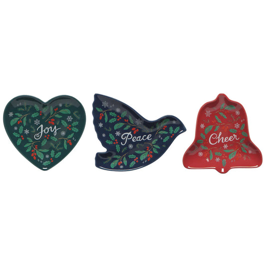 Peace & Joy Shaped Dishes—Set of 3