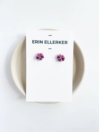 Pansey Flower Stud Earring by Erin Ellerker